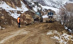 Van’da mahalle yoluna düşen kayalar temizlendi