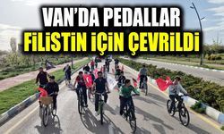Van’da pedallar Filistin için çevrildi