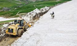 Van’da Haziran ayında 3 bin 800 rakımda karla mücadele