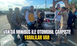 Van’da minibüs ile otomobil çarpıştı! Yaralılar var