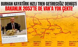 Burhan Kayatürk hızlı tren getireceğiz dedi, Bakanlık 2053’te de Van’a yok çekti!