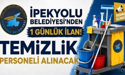 İpekyolu Belediyesi’nden 1 günlük ilan! Temizlik personeli alınacak