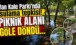 Van Kale Parkı'nda sulama tepkisi! Piknik alanı göle döndü…