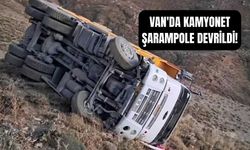 Van'da kamyonet şarampole devrildi!