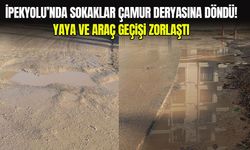 İpekyolu’nda sokaklar çamur deryasına döndü! Yaya ve araç geçişi zorlaştı