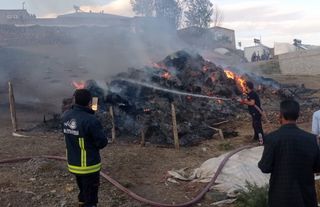 Van'da iki kişiye ait 8 bin bağ ot yandı