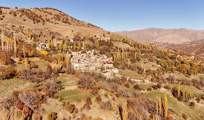 Bitlis'in taş evleri sonbahar renklerine büründü