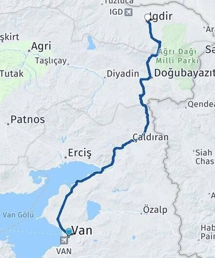 Van ile Iğdır arası kaç kilometre? Kaç saat sürer?