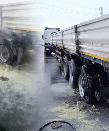 Van’da seyir halindeki TIR yandı