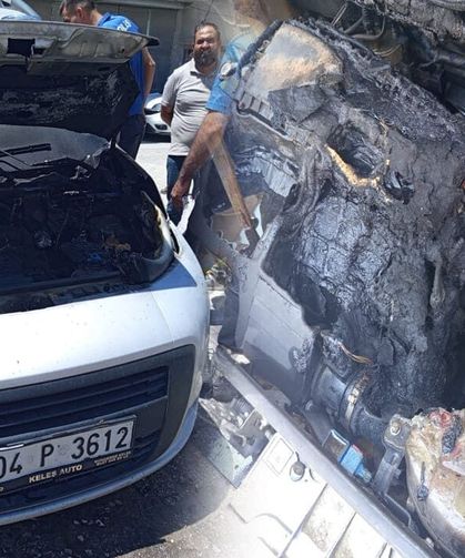 Van'da araç yangını kısa sürede söndürüldü
