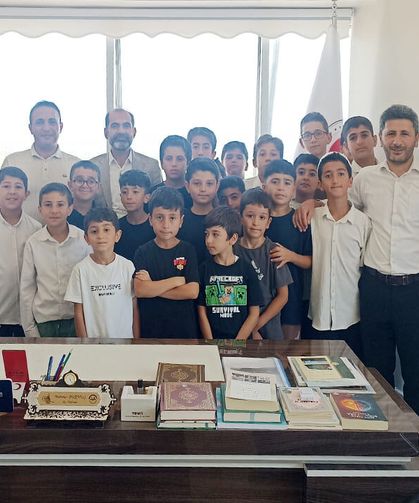 Şehitlik Camii yaz Kur’an kursu öğrencilerinden Müftü Durmuş’a ziyaret