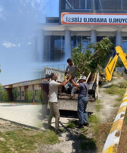 Van'da okul bahçeleri fidanlarla yeşerdi