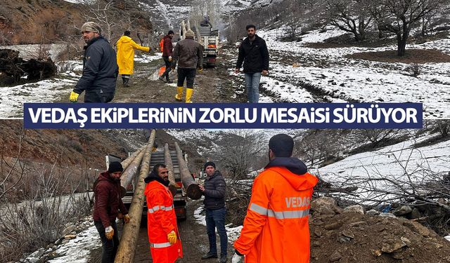 Van Çatak’ta VEDAŞ ekiplerinin zorlu mesaisi sürüyor