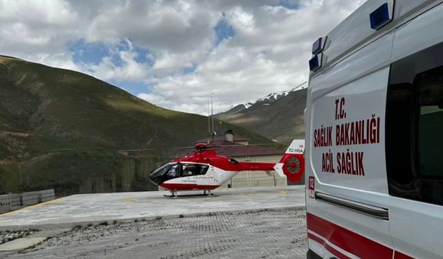Van'da 53 yaşındaki hasta için ambulans helikopter havalandı