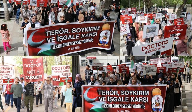 Malatya'da sağlık çalışanları, Gazze'nin kazanılacağını haykırdı