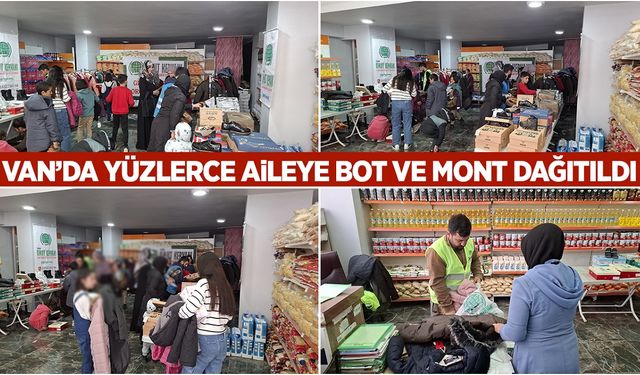 Van’da yüzlerce aileye bot ve mont dağıtıldı