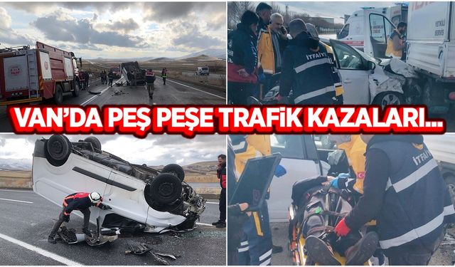 Van’da peş peşe trafik kazaları...