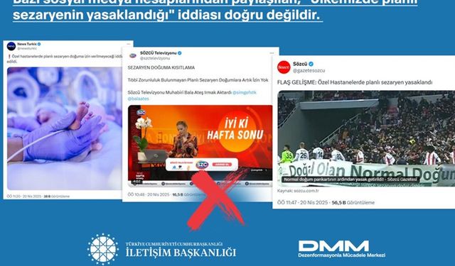 Dezenformasyonla Mücadele Merkezi: Planlı sezaryen yasaklanmadı