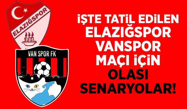 Tatil edilen Elazığspor-Vanspor maçı için olası senaryolar neler? İşte benzer örnekler…