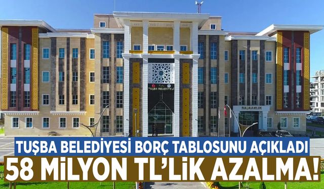 Tuşba Belediyesi borç tablosunu açıkladı: 58 Milyon TL’lik azalma!