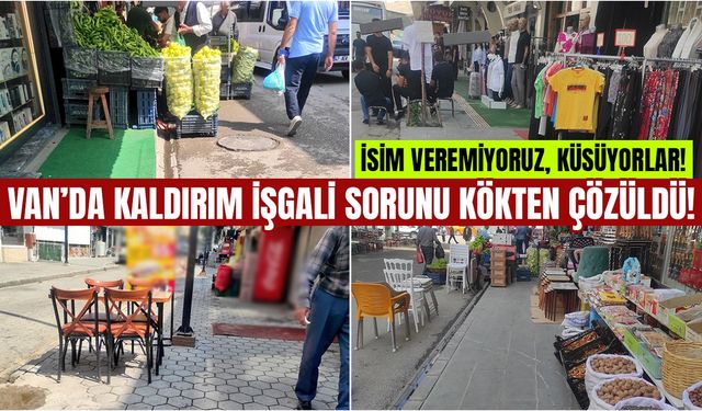 Van’da kaldırım işgali kökten çözüldü!
