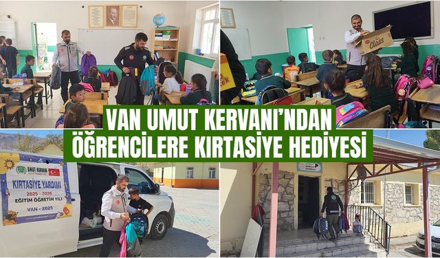 Van Umut Kervanı’ndan öğrencilere kırtasiye hediyesi