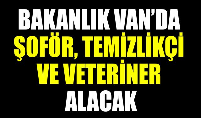 Bakanlık Van’da şoför, temizlikçi ve veteriner alacak