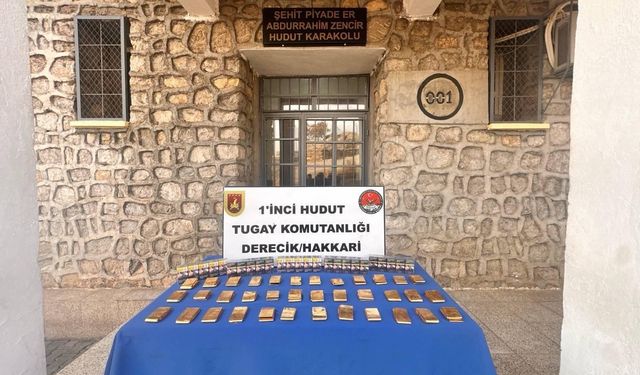 Hakkari’de 36 kilo sarma altın ele geçirildi