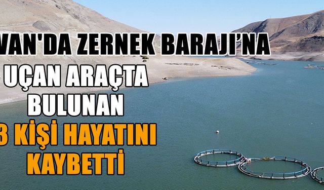 Van'da Zernek Barajı’na uçan araçta bulunan 3 kişi hayatını kaybetti