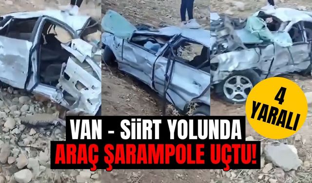 Van – Siirt yolunda araç şarampole uçtu! Yaralılar var...