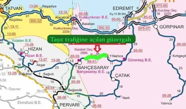 Bahçesaray-Çatak Karayolu yeniden ulaşıma açıldı