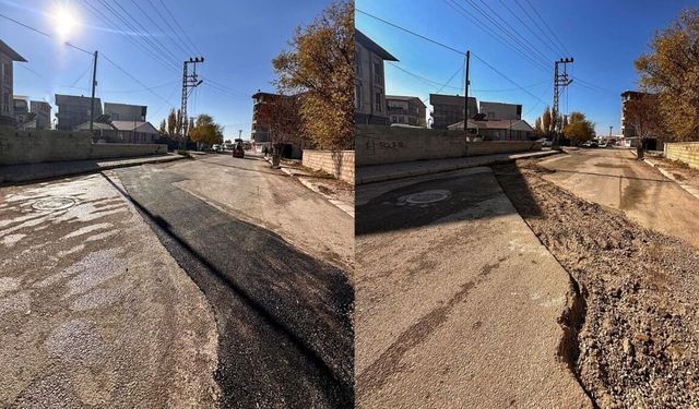 Van'da kış öncesi yol ve altyapı çalışması