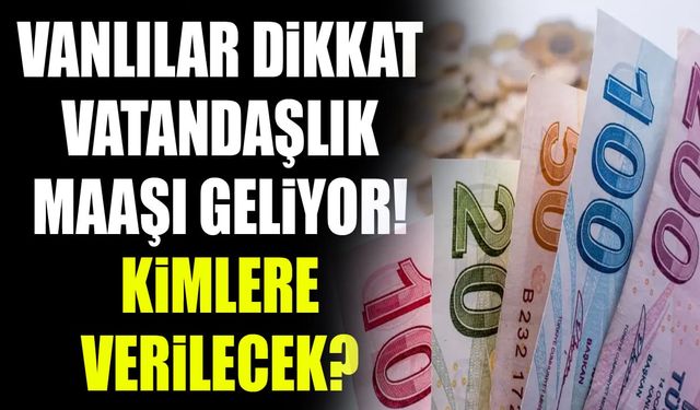 Vanlılar dikkat vatandaşlık maaşı geliyor! Kimlere verilecek?