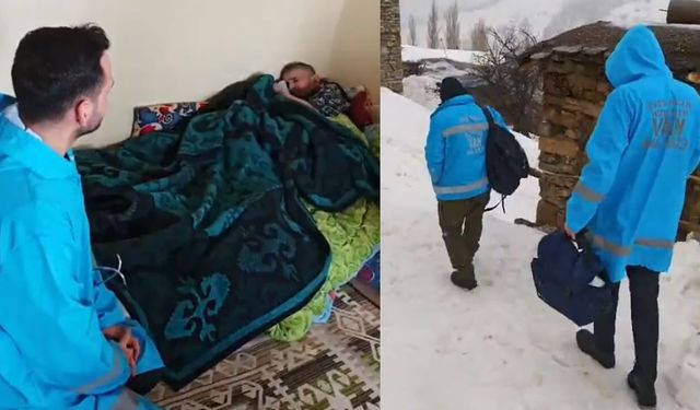 Van’da evde sağlık hizmetleri zorlu kış şartlarına rağmen sürüyor