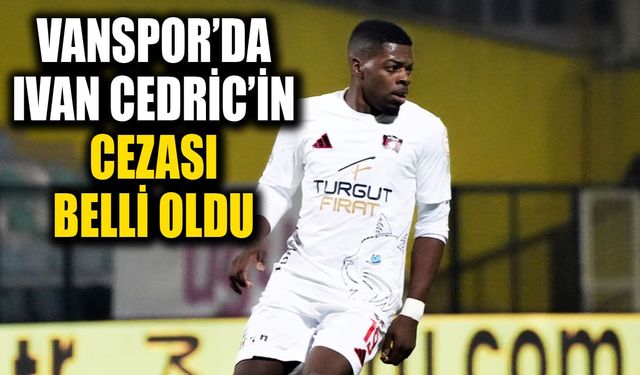 Vanspor’da Ivan Cedric’in cezası belli oldu