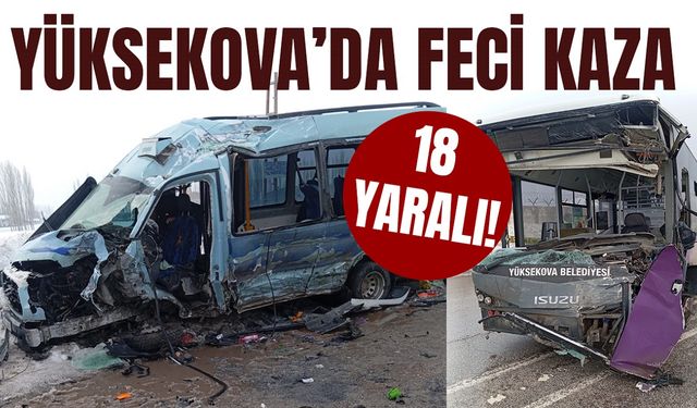 Yüksekova’da feci kaza: 18 yaralı!