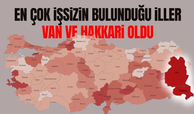 En çok işsizin bulunduğu iller Van ve Hakkari oldu