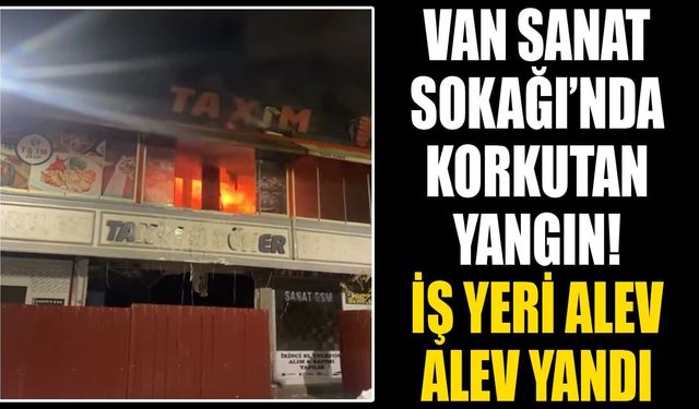 Van Sanat Sokağı’nda korkutan yangın! İş yeri alev alev yandı