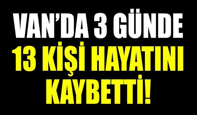 Van’da 3 günde 13 kişi hayatını kaybetti!