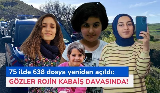 75 ilde 638 dosya yeniden açıldı: Gözler Rojin davasında!