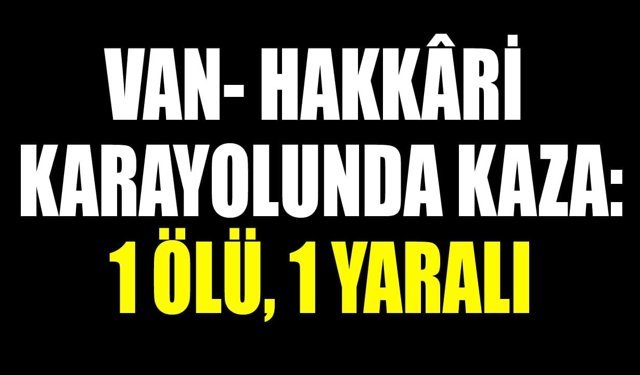 Son Dakika! Van- Hakkari karayolunda kaza: 1 ölü, 1 yaralı