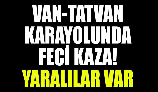 Van-Tatvan karayolunda feci kaza! Yaralılar var