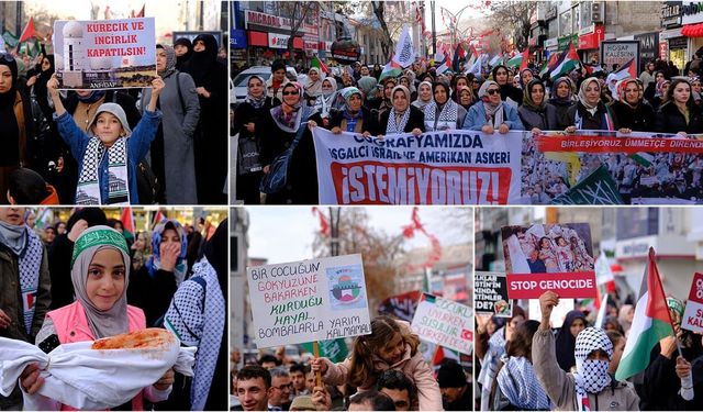 Van’da binlerce kişi ABD ve İsrail’in işgal politikalarına karşı yürüdü!