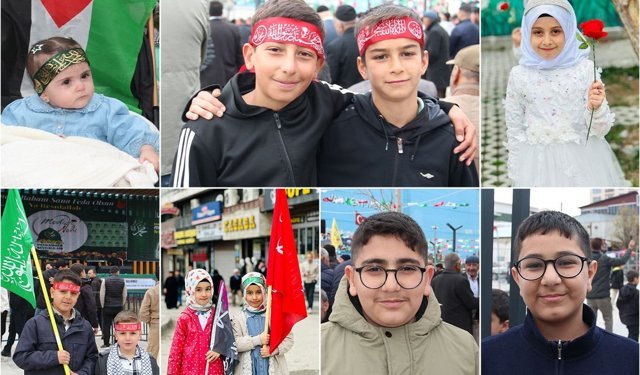 Van’da meydanı dolduran çocukların Peygamber sevgisi…