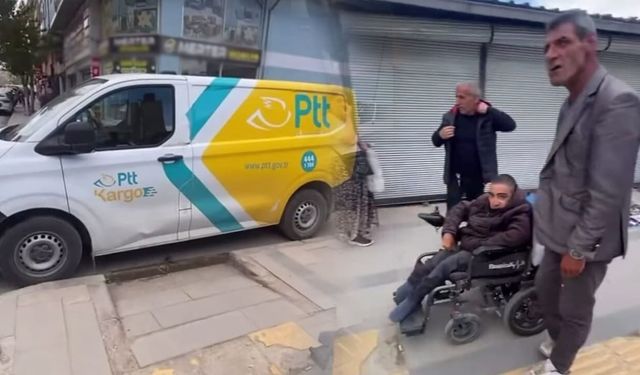 Van’da PTT aracının yanlış parkı engelli vatandaşları mağdur etti