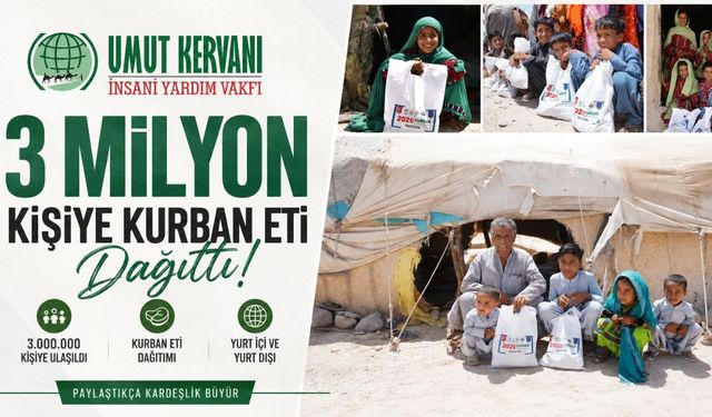 Umut Kervanı'ndan 3 milyon kişiye kurban eti