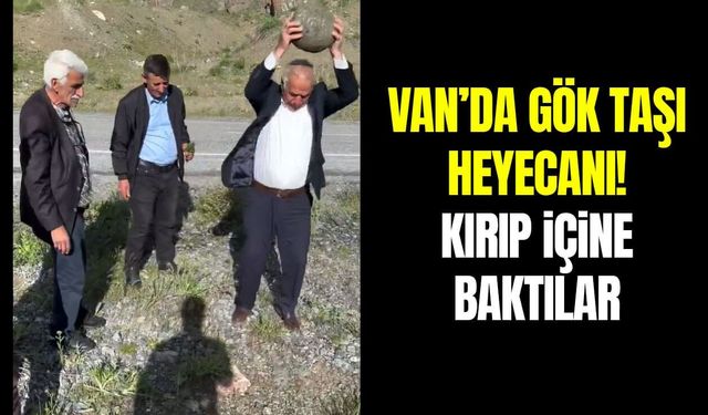 Van’da gök taşı heyecanı! Kırıp içine baktılar…
