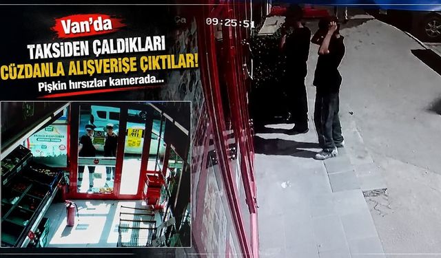 Van'da taksiden çaldıkları cüzdanla alışverişe çıktılar!