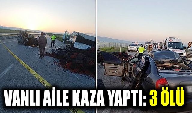 Vanlı aile kaza yaptı: 3 ölü