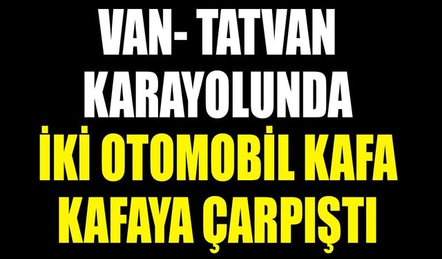 Van- Tatvan karayolunda iki otomobil kafa kafaya çarpıştı
